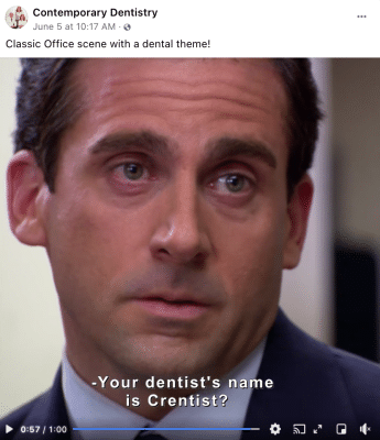 Michael Scott asking about Crentist the dentist