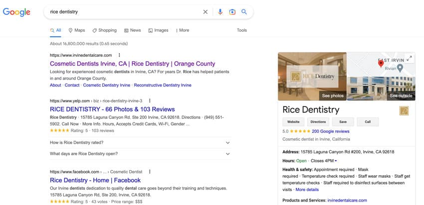 rice dentistry google reviews
