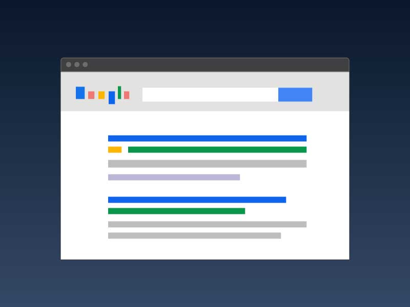 illustration depicting a web page on blue background