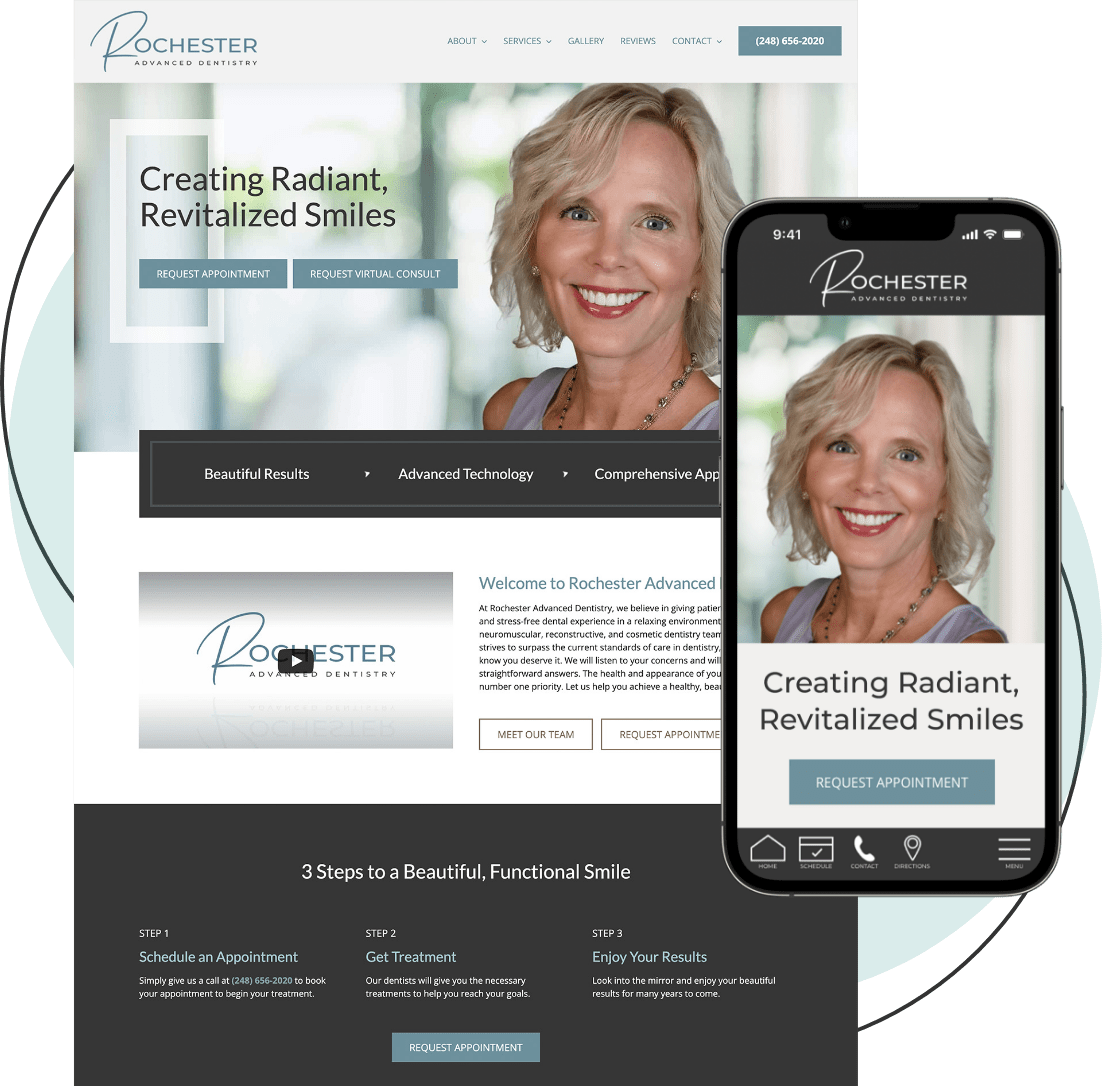 Example dental marketing site from Pro Impressions 